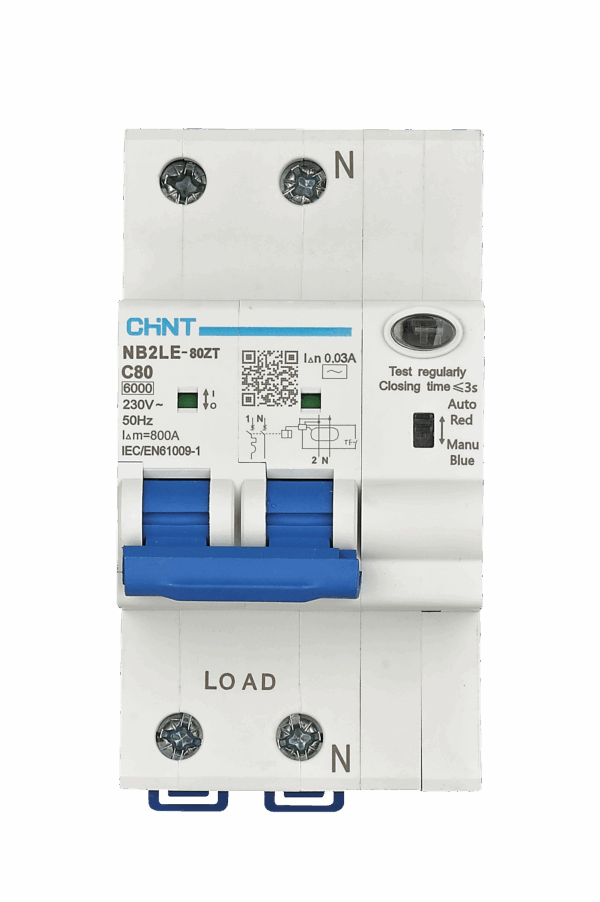 Disjoncteur différentiel NB2LE-80ZT avec protection contre les surintensités (électronique)