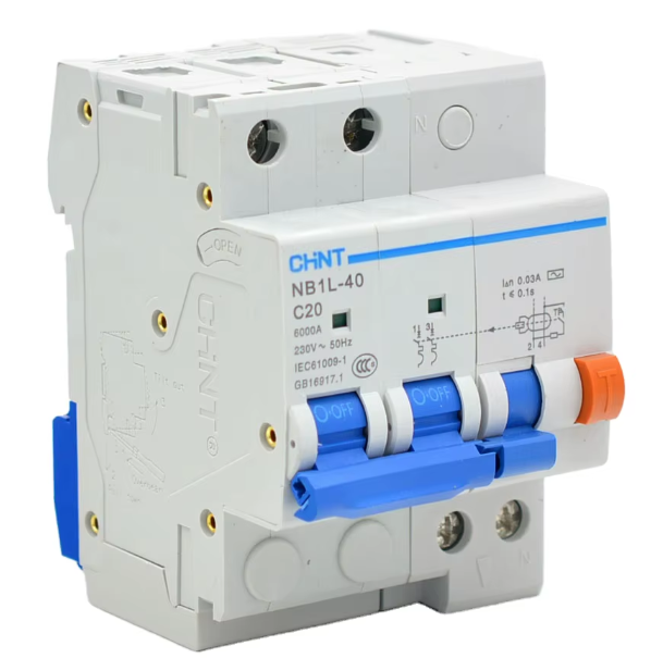 DISJONCTEUR DIFFRENTIEL NB1L-40 2P C20 30mA AC 6KA CHINT