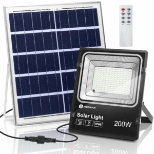 PROJECTEUR SOLAIRE LED 200W GRIS TK03 AVEC SON PANNEAU SOLAIRE - RADIANCE LIGHTING