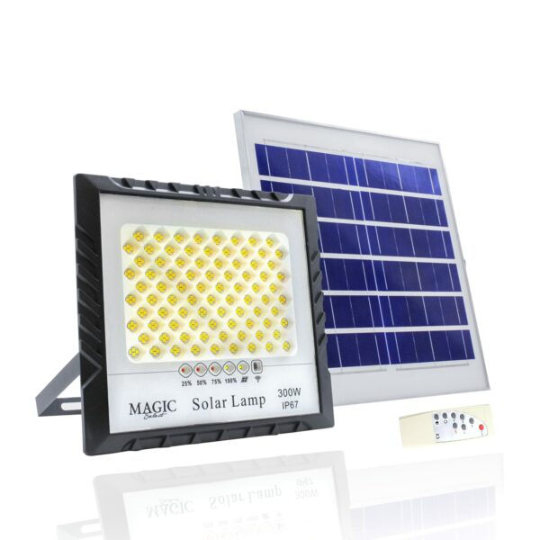 PROJECTEUR SOLAIRE LED 300W TK03 RADIANCE AVEC SON PANNEAU SOLAIRE