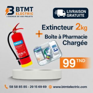 Extincteur  2kg + Boîte à Pharmacie Chargée