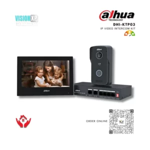 Kit Vidéophone dahua DHI-KTP03 - Kit d'interphone vidéo IP Villa à encastrer, poste interne et interphone vidéo et commutateur PoE